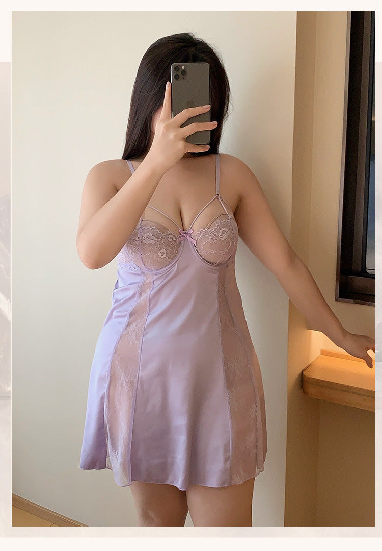 π₯ Provocative Underwire Cut-Out Lingerie Set β Robe + Slip Dress + Panty π₯