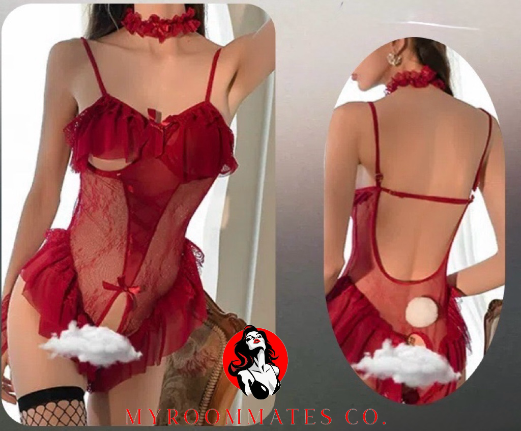 🐰Sexy Playboy Bunny Outfit Set – Corset, Ears, Collar, Cuffs & Stockings🐰