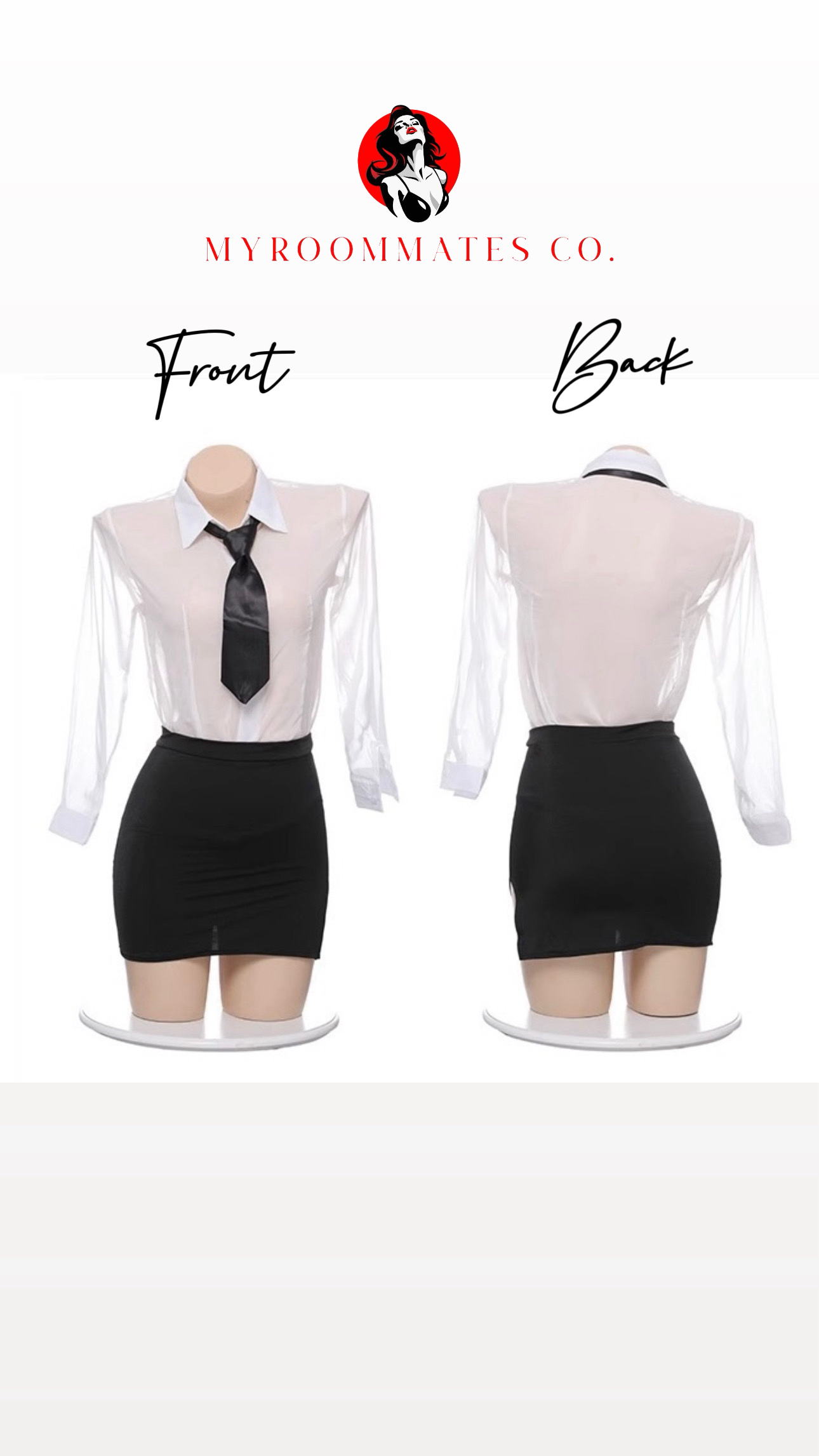 🖤📎 Hot Secretary Costume with Open Stockings 💼🔥